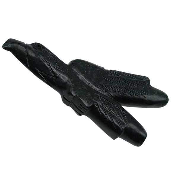 Peruvian Kuripe Hand Carved Stone Inca Condor Design Andean Ritual Tool for Clea